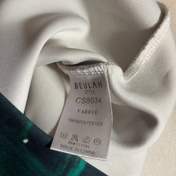 Beulah Style Pencil Skirt Small White Green Floral Botanical Print - Picture 11 of 11